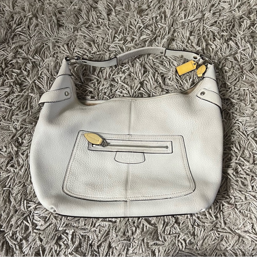 White Leather Coach Bag - Picture 3 of 12